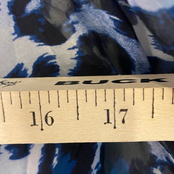 Diane Von Furstenberg Silk Blue Fleurette Leopard Print Dress Size 4 Lightweight - Picture 14 of 16